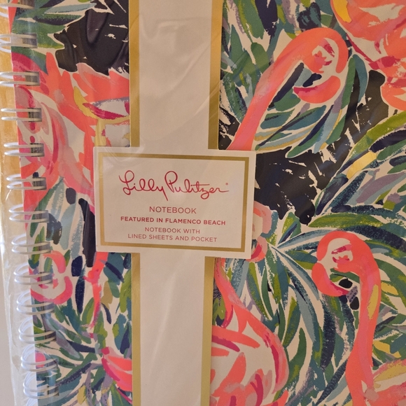 Lilly Pulitzer Large Hardcover Spiral Notebook, 11" x 9.5" L, Flamenco Beach - Picture 3 of 4